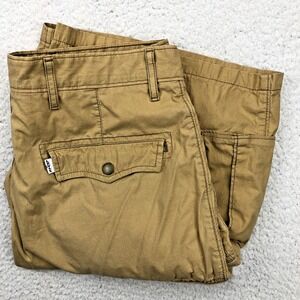 Levis Cargo Shorts Men 33 Relaxed Tan Snap Utility Baggy Street Hiking White Tag